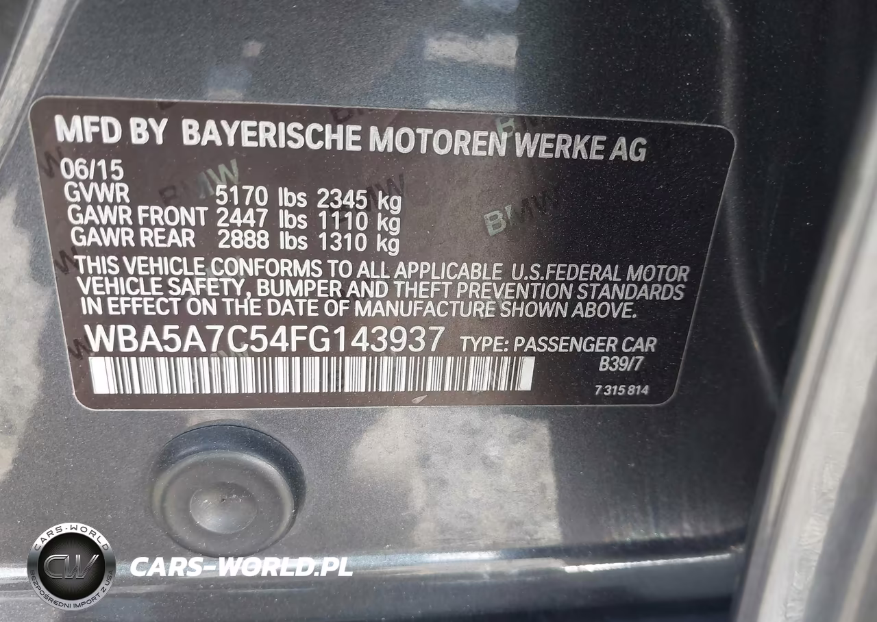 2015 BMW 528I xDrive VIN:WBA5A7C54FG143937 - 9