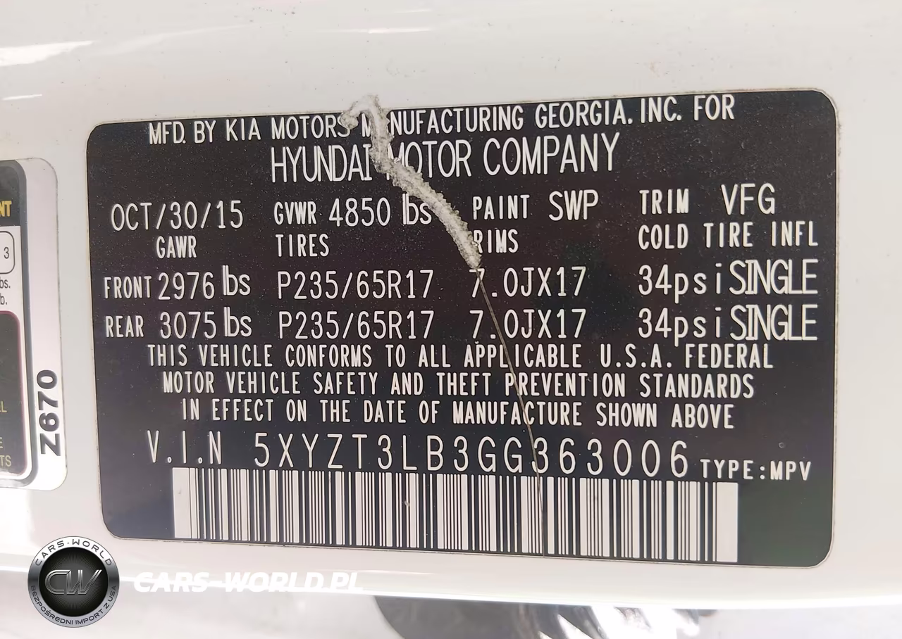 2016 Hyundai Santa Fe Sport 2.4L VIN:5XYZT3LB3GG363006 - 9