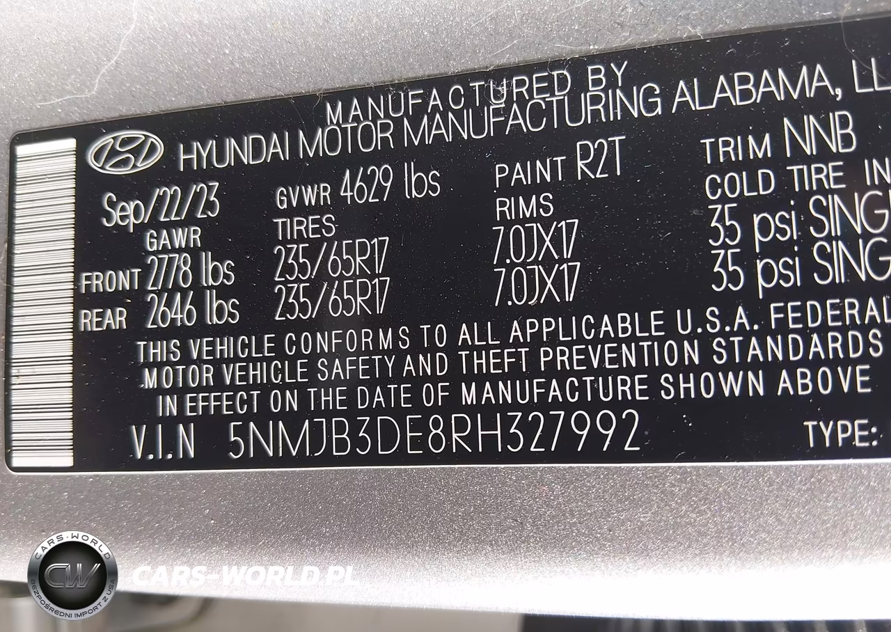 2024 Hyundai Tucson Sel VIN:5NMJB3DE8RH327992 - 9