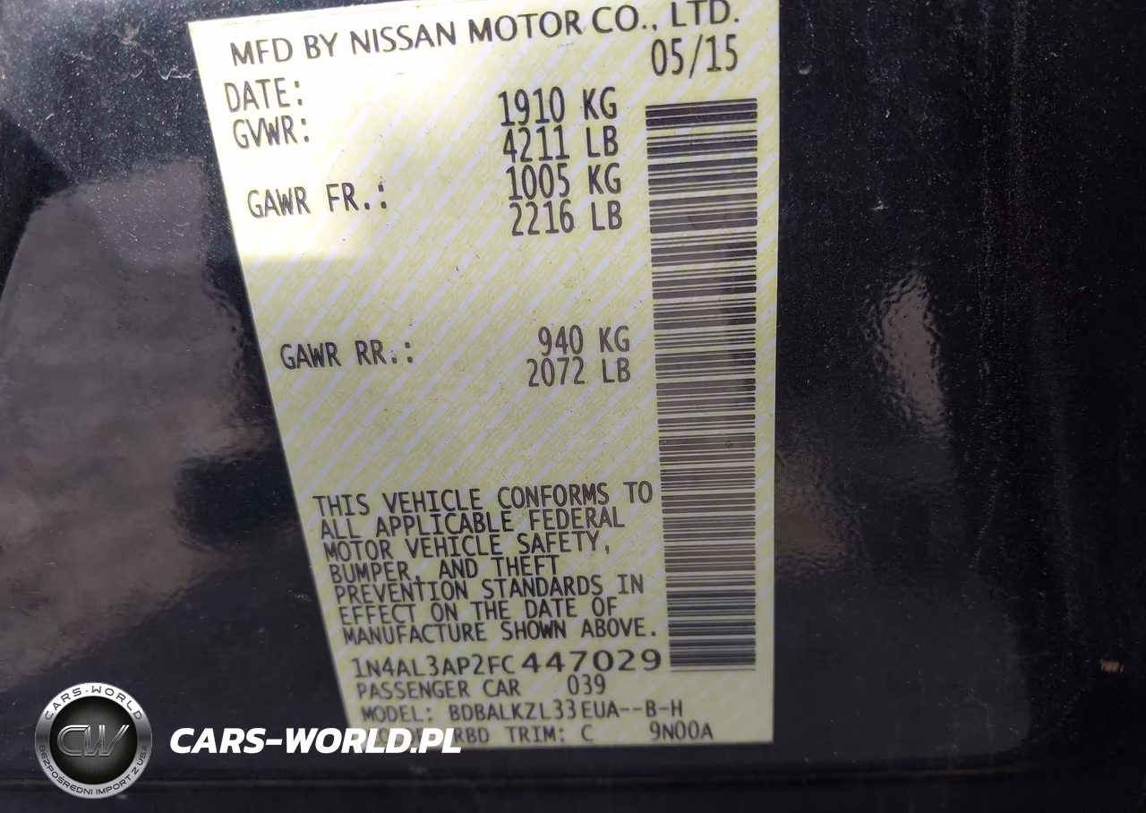 2015 Nissan Altima 2.5 Sv VIN:1N4AL3AP2FC447029 - 9