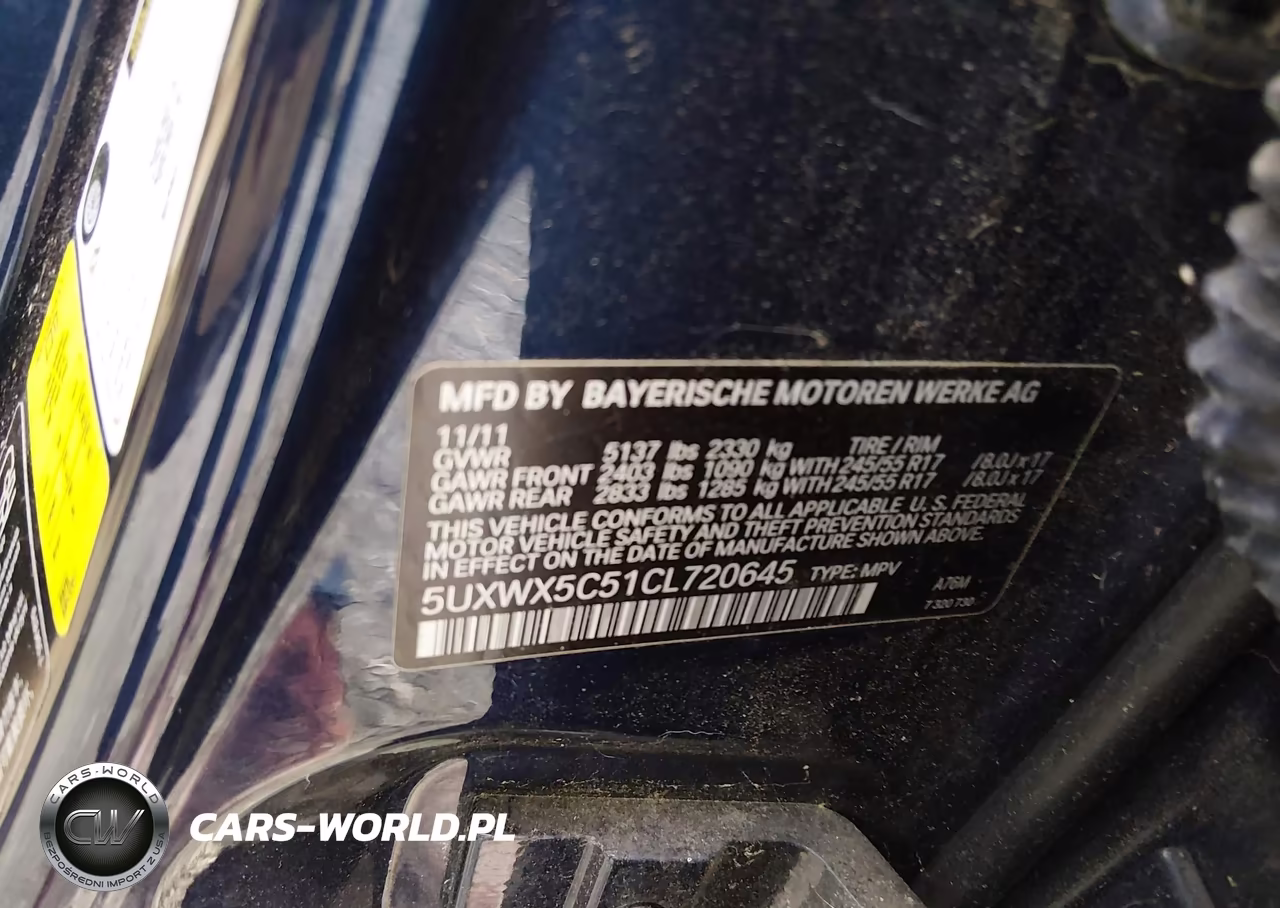 2012 BMW X3 xDrive28I VIN:5UXWX5C51CL720645 - 9