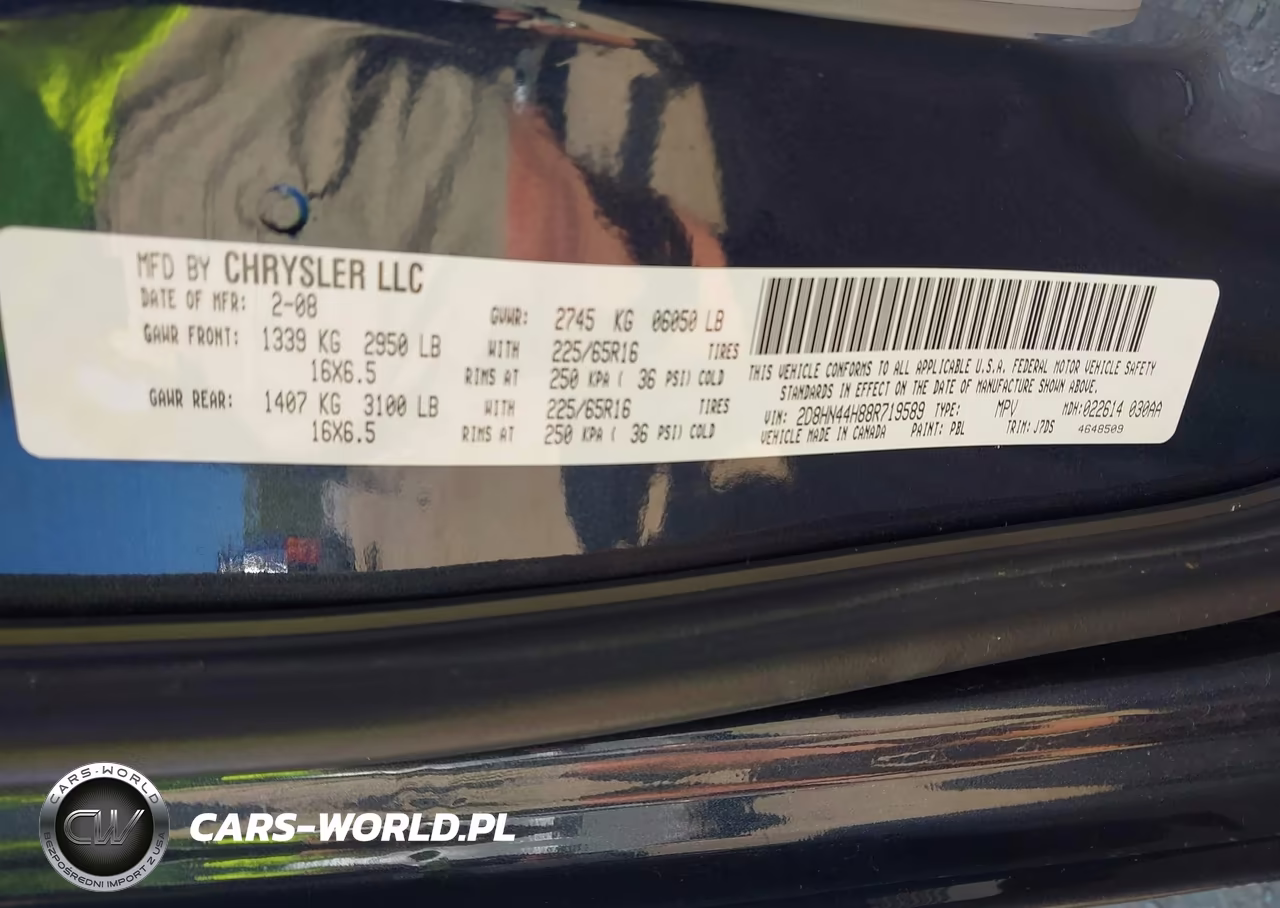 2008 Dodge Grand Caravan Se VIN:2D8HN44H88R719589 - 9