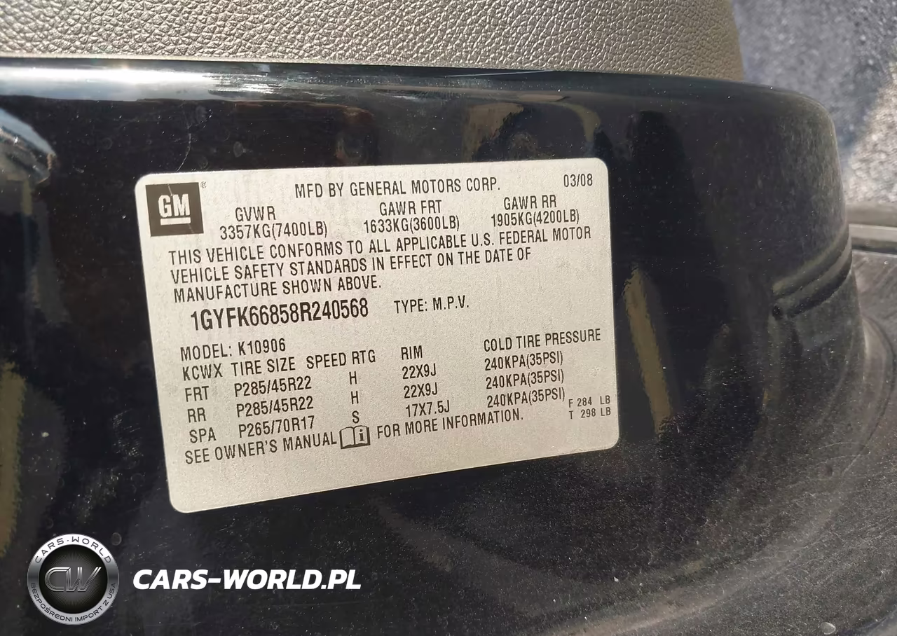 2008 Cadillac Escalade Esv VIN:1GYFK66858R240568 - 9