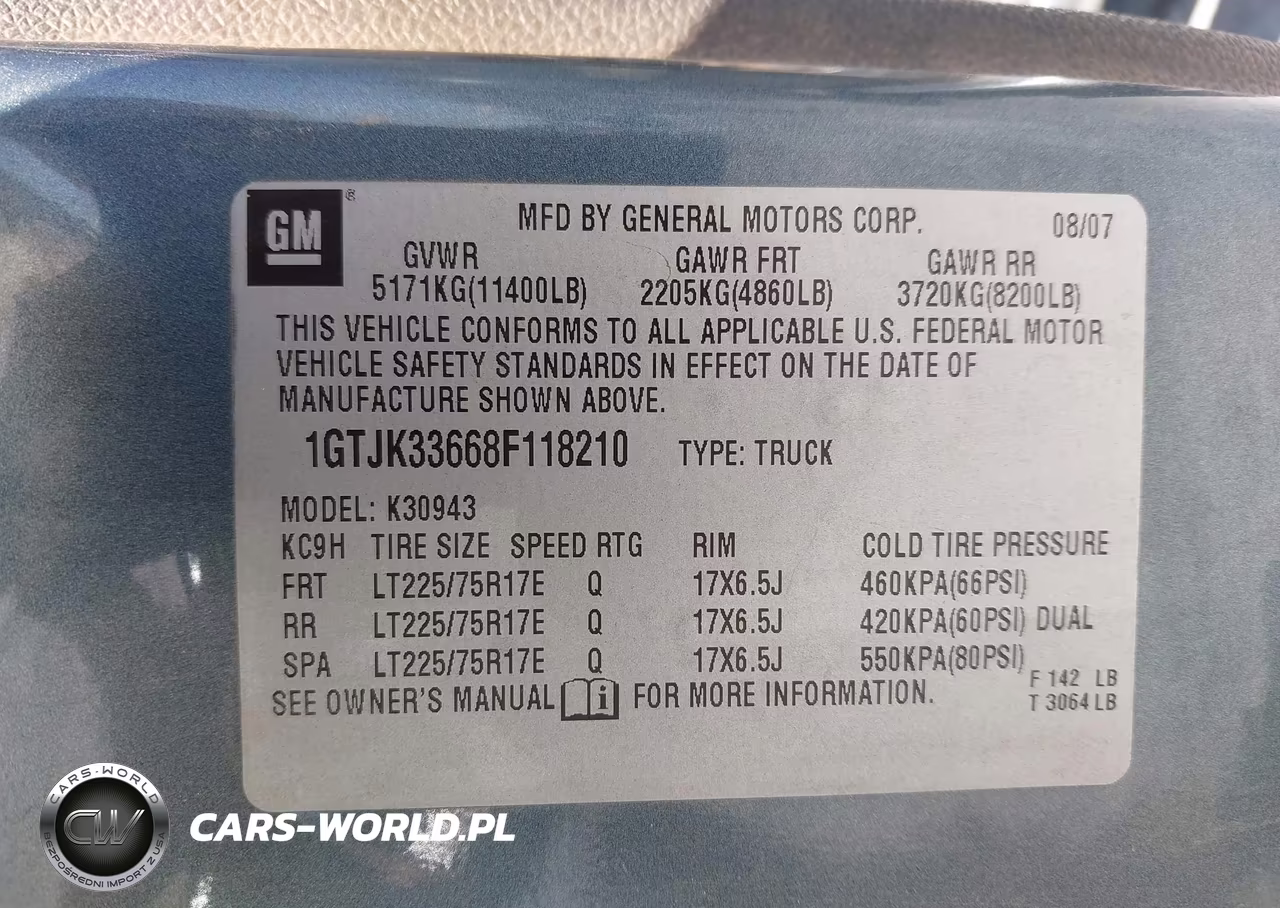 2008 GMC Sierra 3500Hd Sle2 VIN:1GTJK33668F118210 - 8