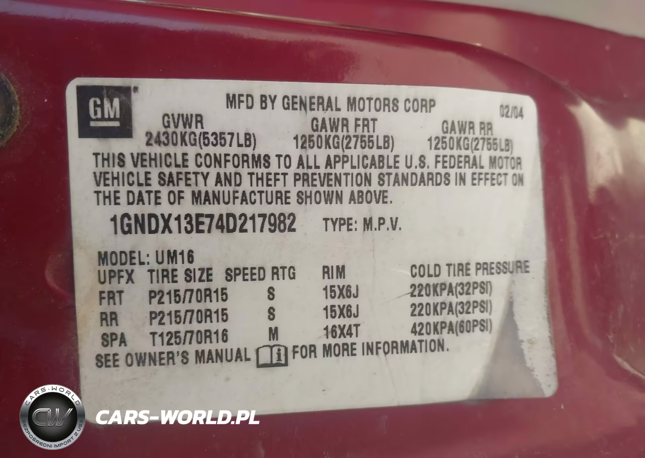 2004 Chevrolet Venture Lt VIN:1GNDX13E74D217982 - 9