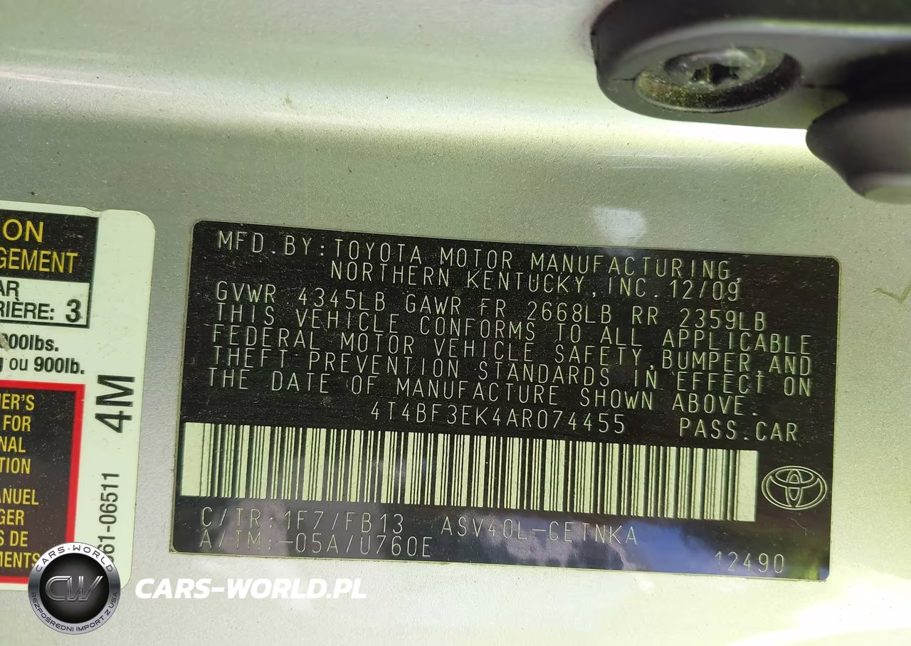 2010 Toyota Camry Le VIN:4T4BF3EK4AR074455 - 9