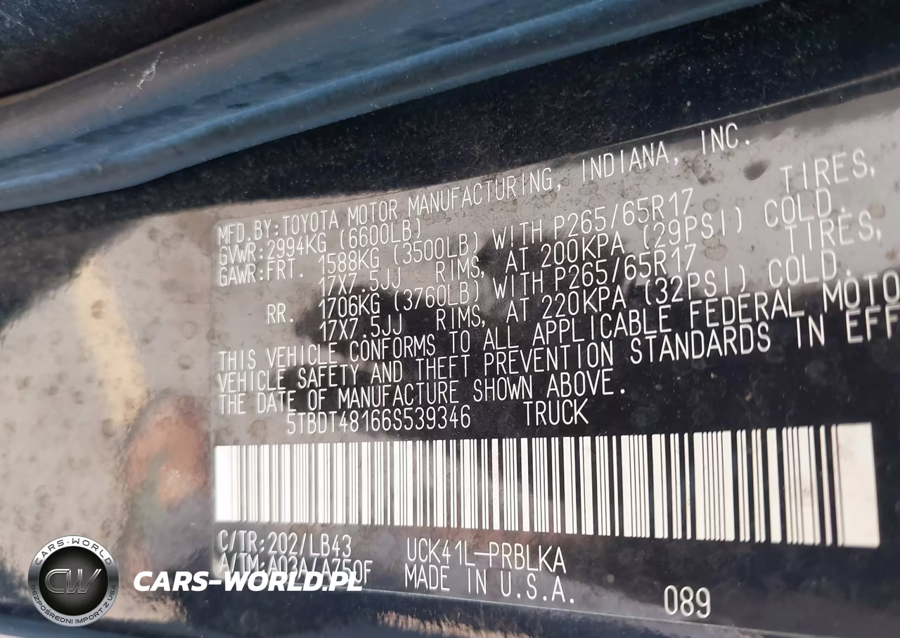 2006 Toyota Tundra Limited V8 VIN:5TBDT48166S539346 - 9
