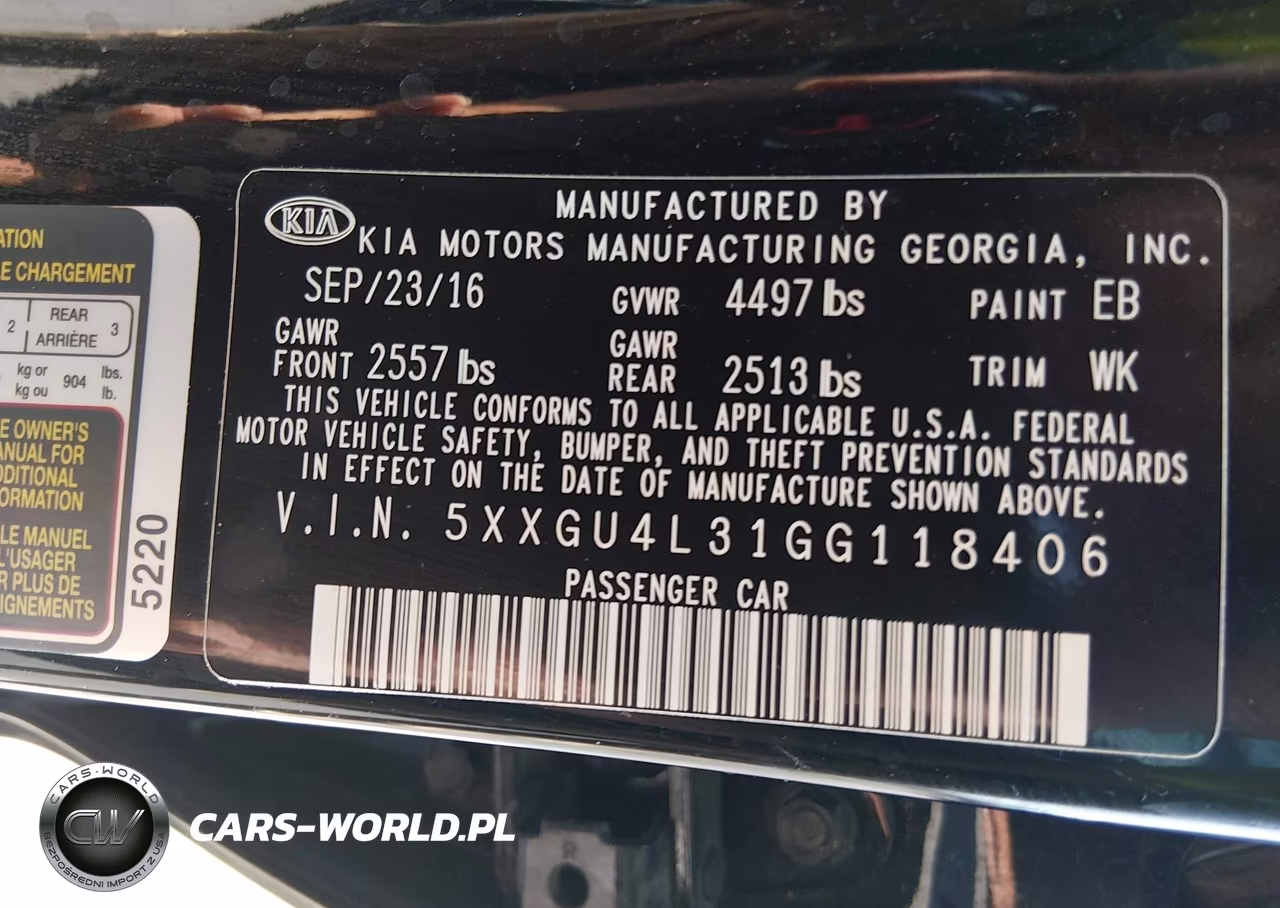 2016 Kia Optima Ex VIN:5XXGU4L31GG118406 - 9