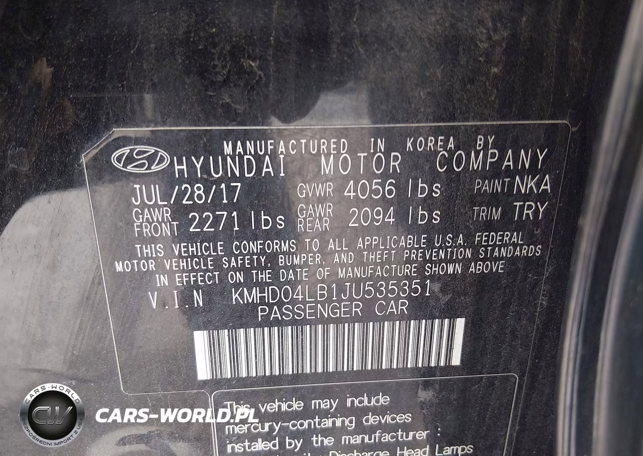 2018 Hyundai Elantra Sport VIN:KMHD04LB1JU535351 - 9