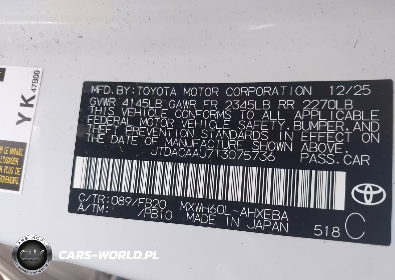 2026 Toyota Prius Le VIN:JTDACAAU7T3075736 - 9