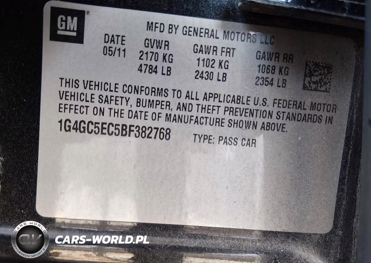 2011 Buick Lacrosse Cxl VIN:1G4GC5EC5BF382768 - 9
