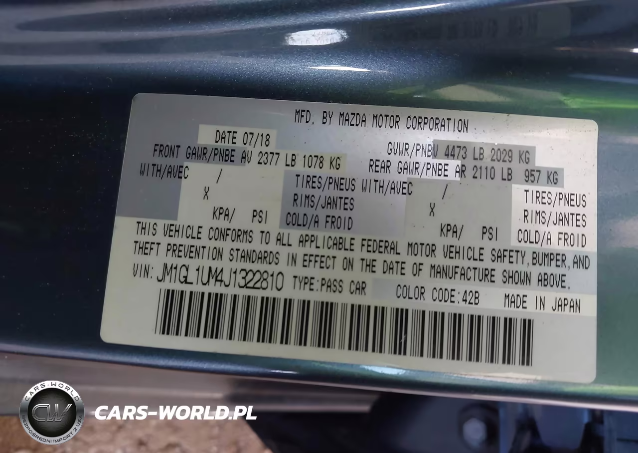 2018 Mazda Mazda6 Sport VIN:JM1GL1UM4J1322810 - 9