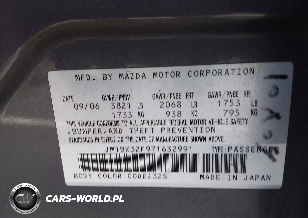 2007 Mazda Mazda3 I VIN:JM1BK32F971632991 - 9
