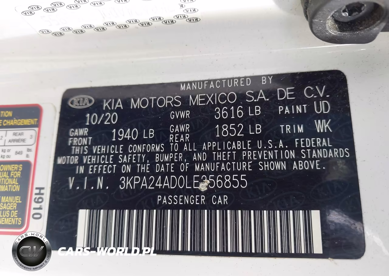 2020 Kia Rio Lx VIN:3KPA24AD0LE356855 - 9
