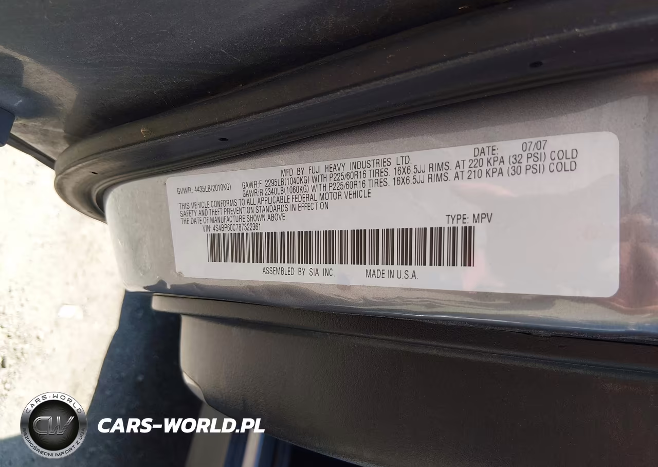 2008 Subaru Outback VIN:4S4BP60C787322361 - 9