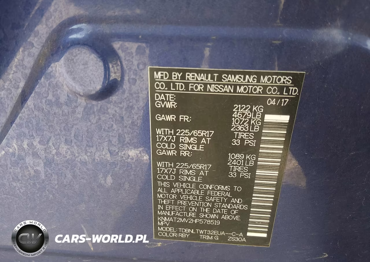 2017 Nissan Rogue Sv VIN:KNMAT2MV2HP578519 - 9