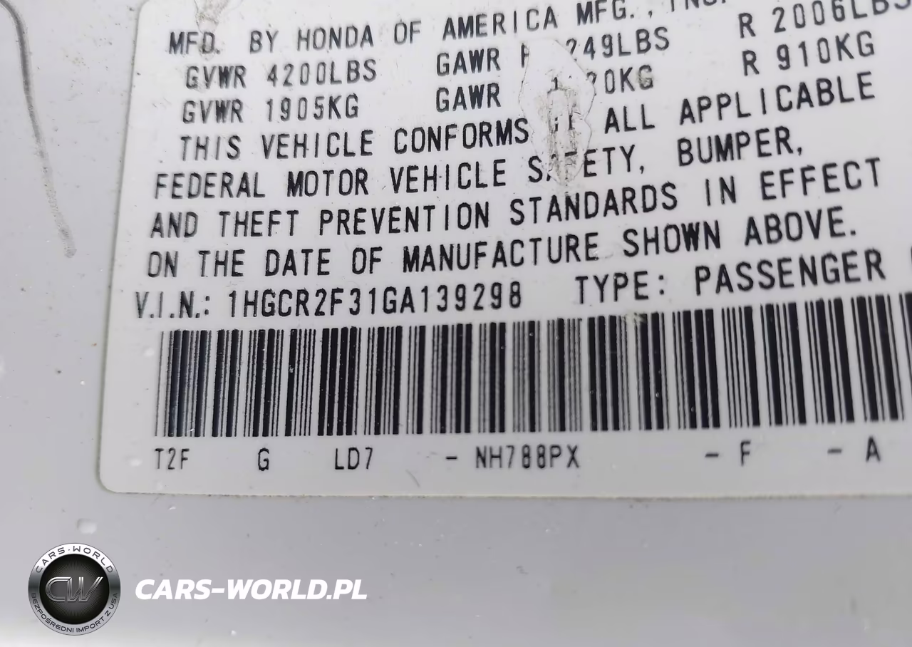 2016 Honda Accord Lx VIN:1HGCR2F31GA139298 - 9