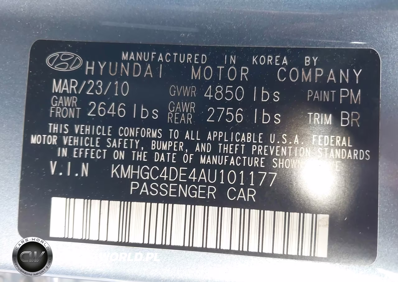 2010 Hyundai Genesis 3.8 VIN:KMHGC4DE4AU101177 - 9