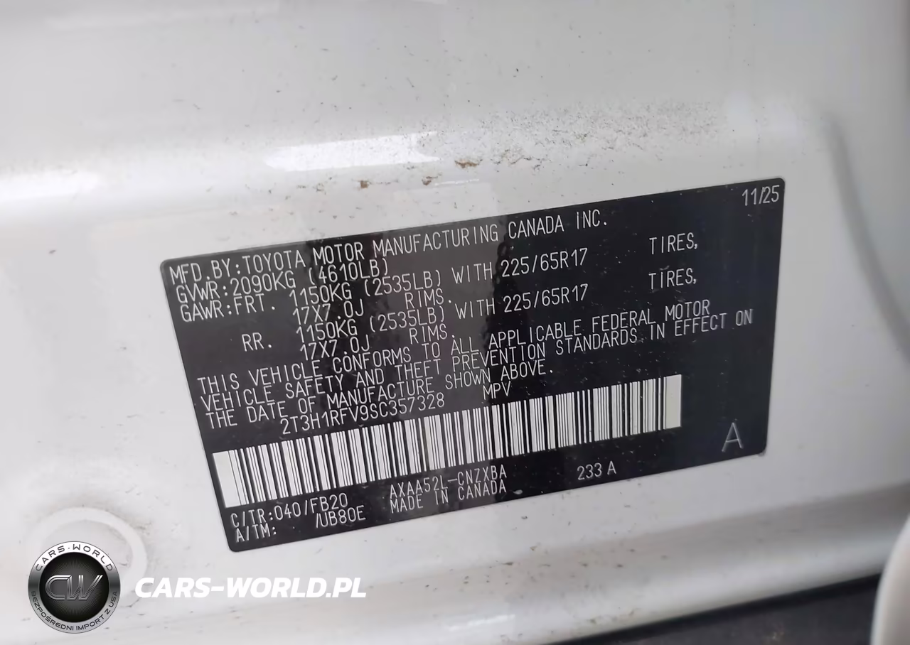 2025 Toyota Rav4 Le VIN:2T3H1RFV9SC357328 - 9