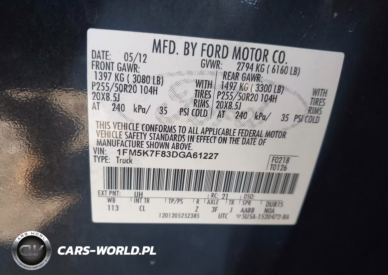 2013 Ford Explorer Limited VIN:1FM5K7F83DGA61227 - 9