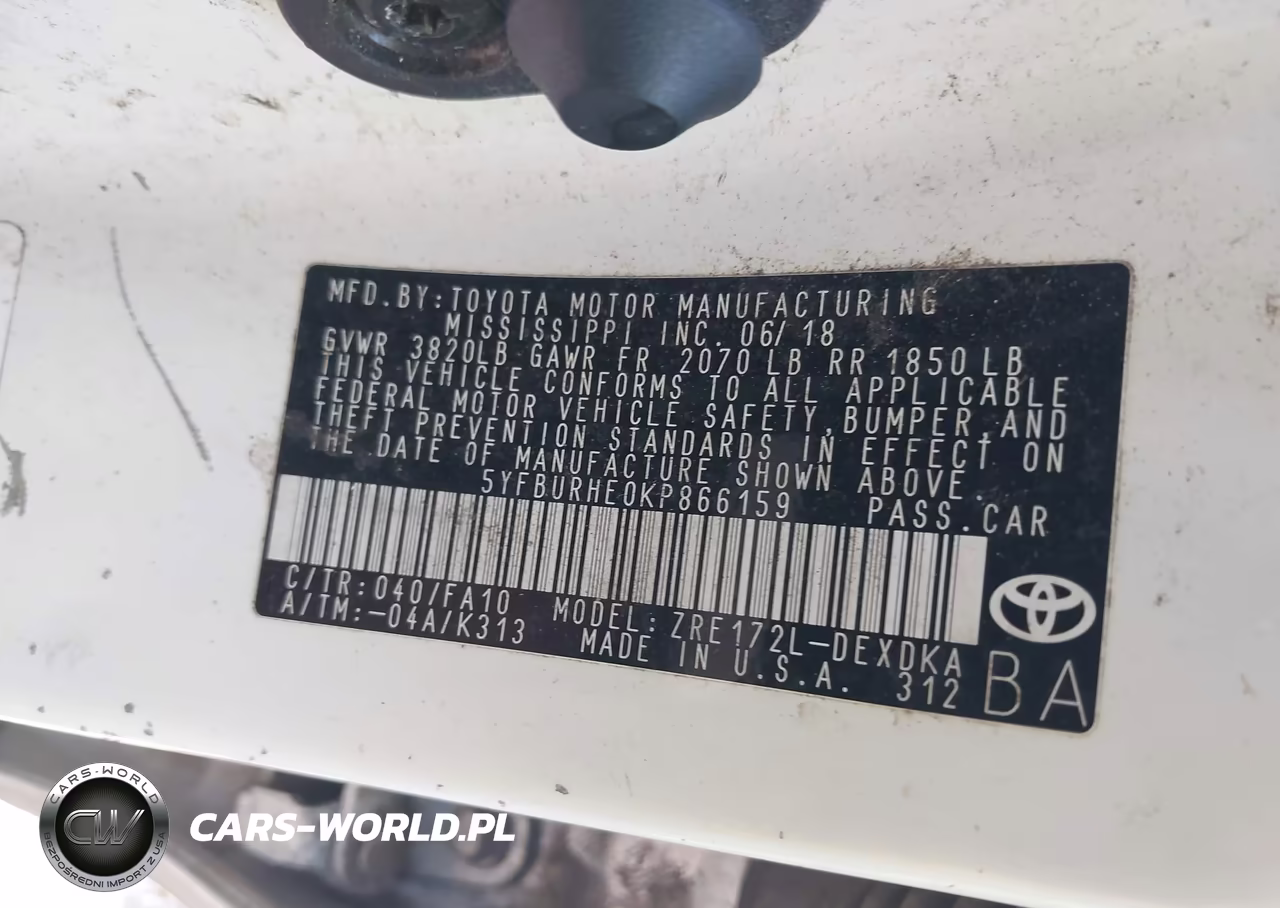 2019 Toyota Corolla L-Le-Xle-Se-Xse VIN:5YFBURHE0KP866159 - 9