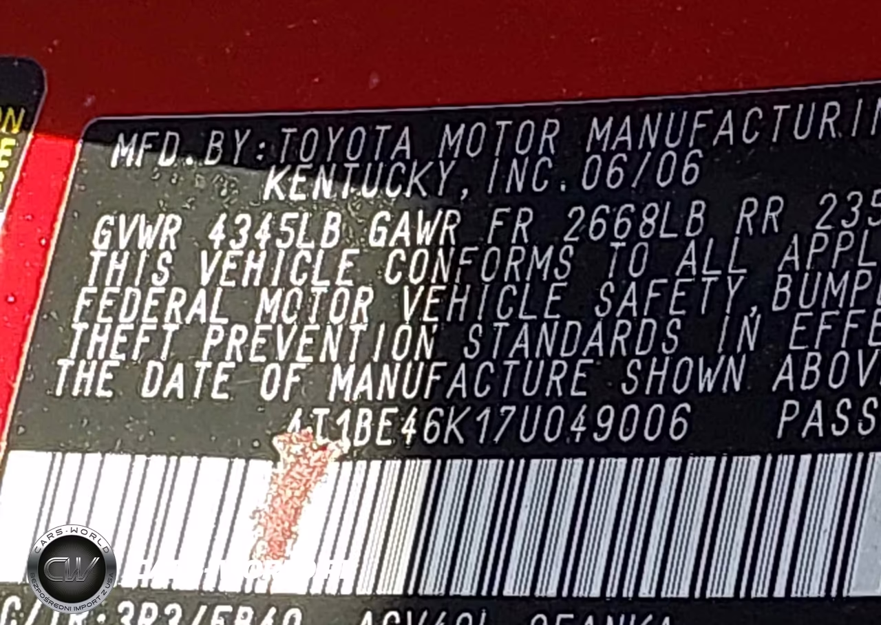 2007 Toyota Camry Le VIN:4T1BE46K17U049006 - 9