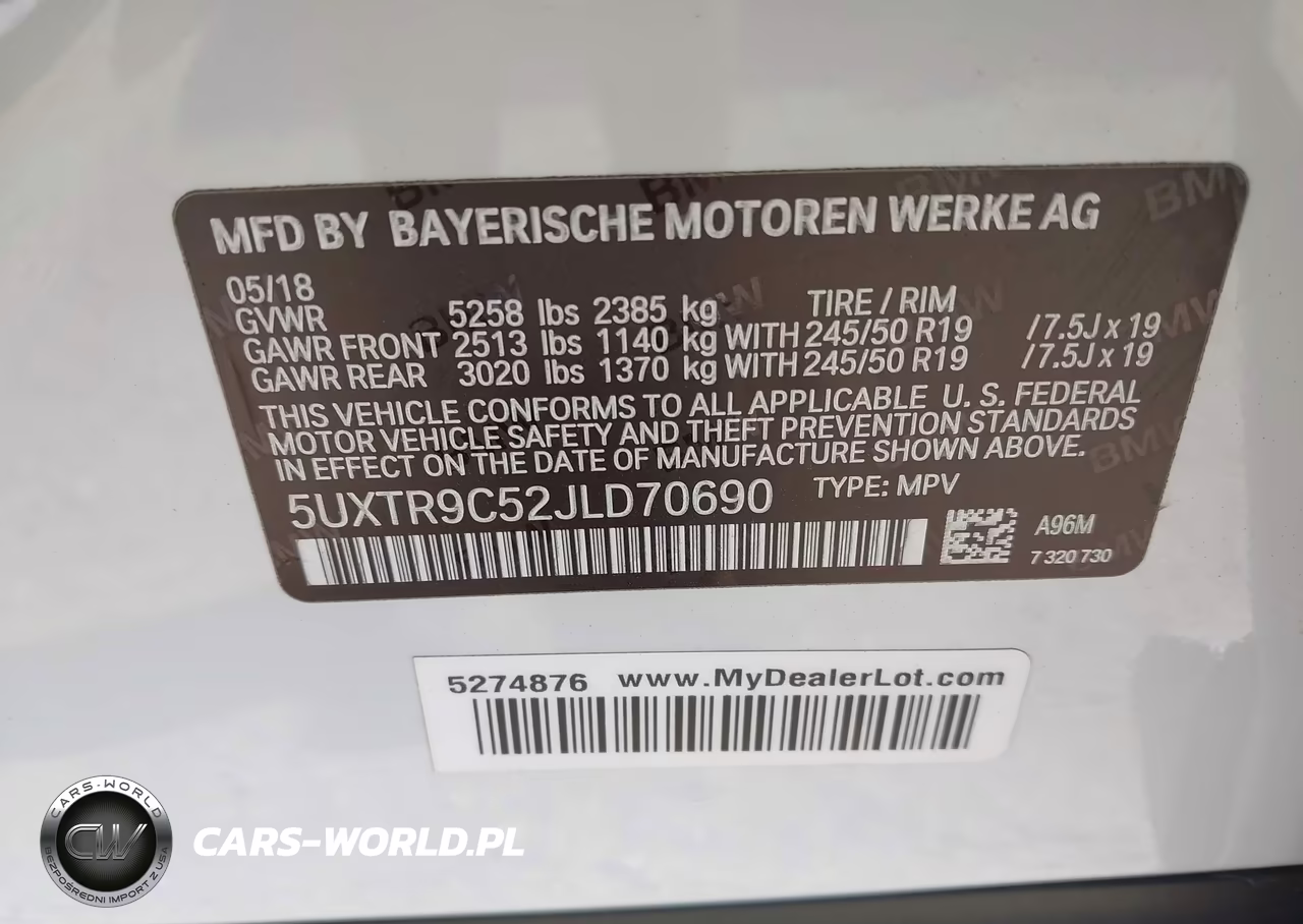 2018 BMW X3 xDrive30I VIN:5UXTR9C52JLD70690 - 9