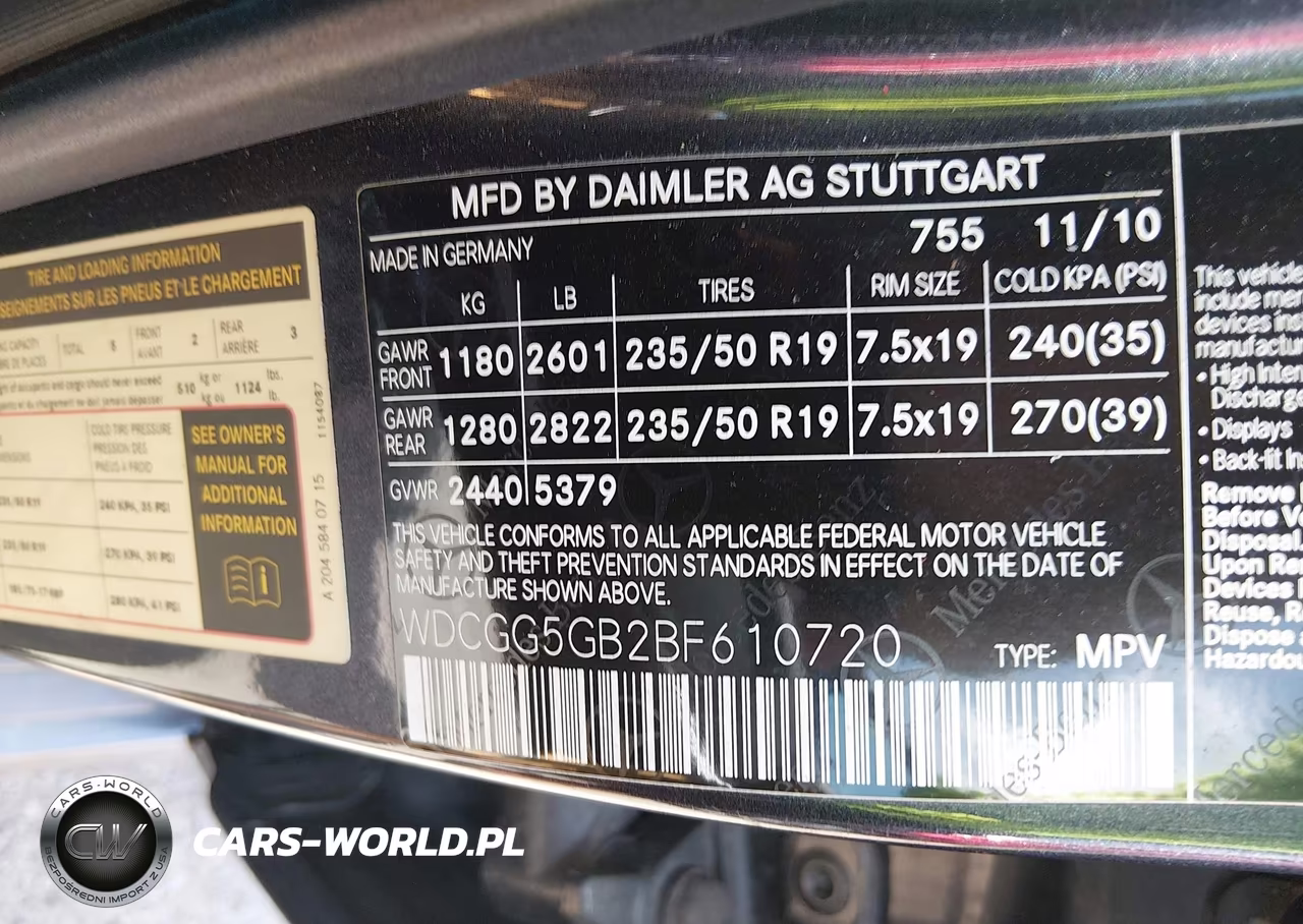 2011 Mercedes-Benz Glk 350 VIN:WDCGG5GB2BF610720 - 9