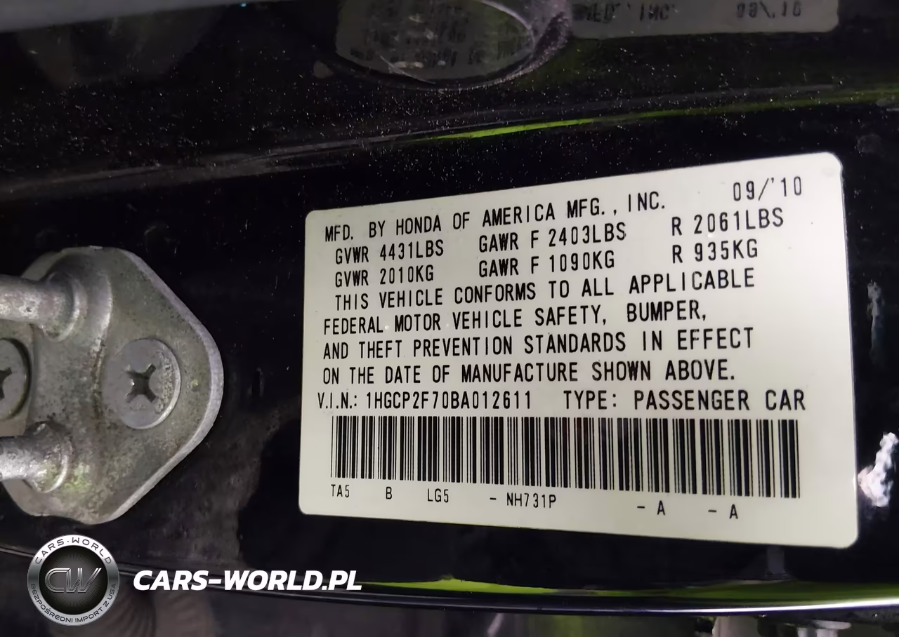 2011 Honda Accord 2.4 Ex VIN:1HGCP2F70BA012611 - 9