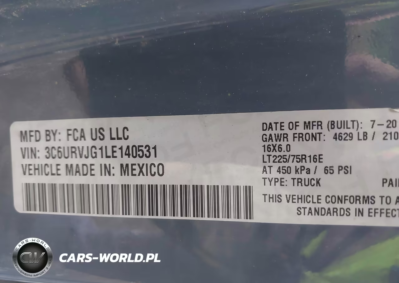 2020 Ram Promaster 3500 Cargo Van High Roof 159 Wb Ext VIN:3C6URVJG1LE140531 - 9