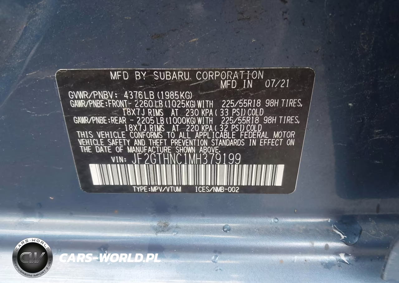 2021 Subaru Crosstrek Limited VIN:JF2GTHNC1MH379199 - 9