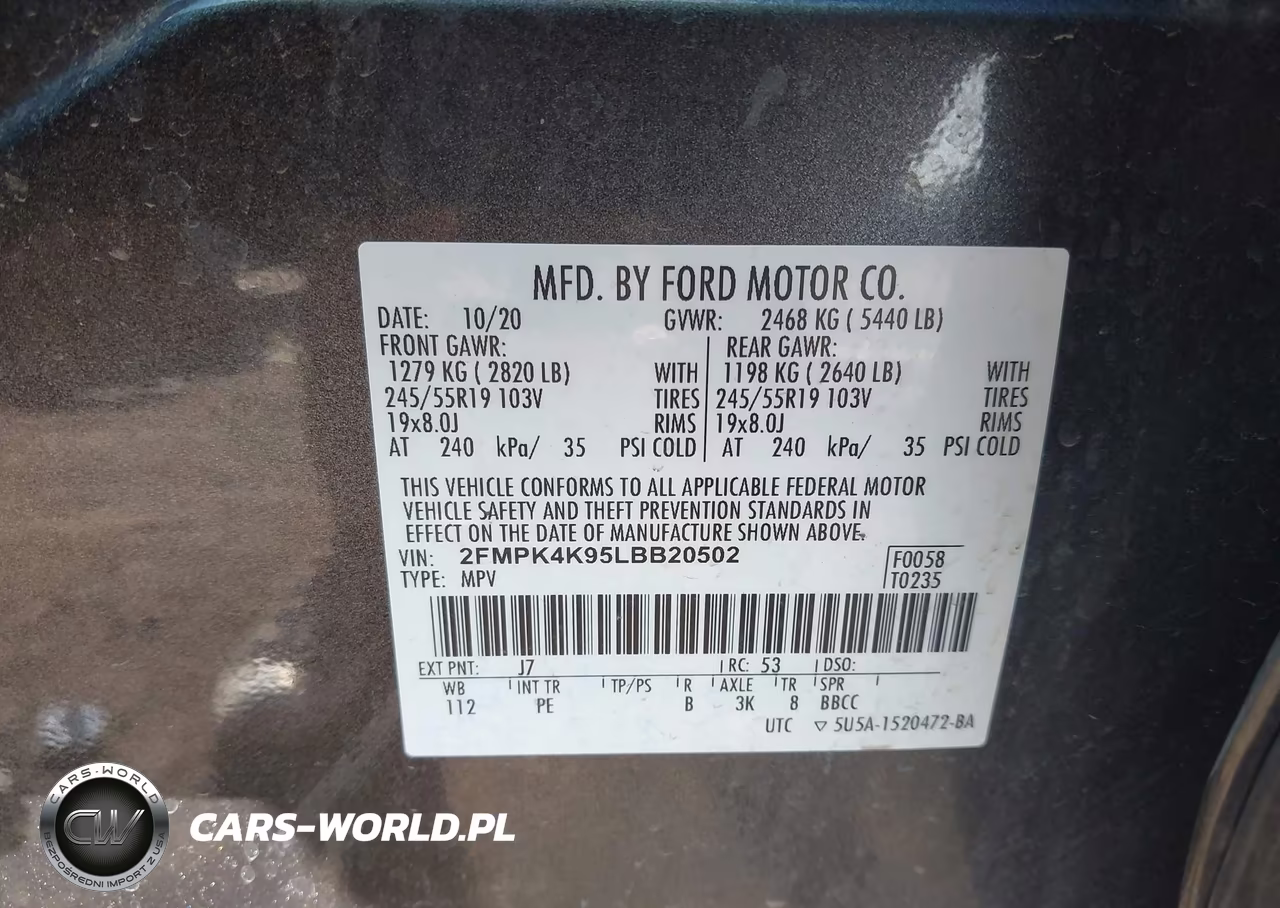 2020 Ford Edge Titanium VIN:2FMPK4K95LBB20502 - 9