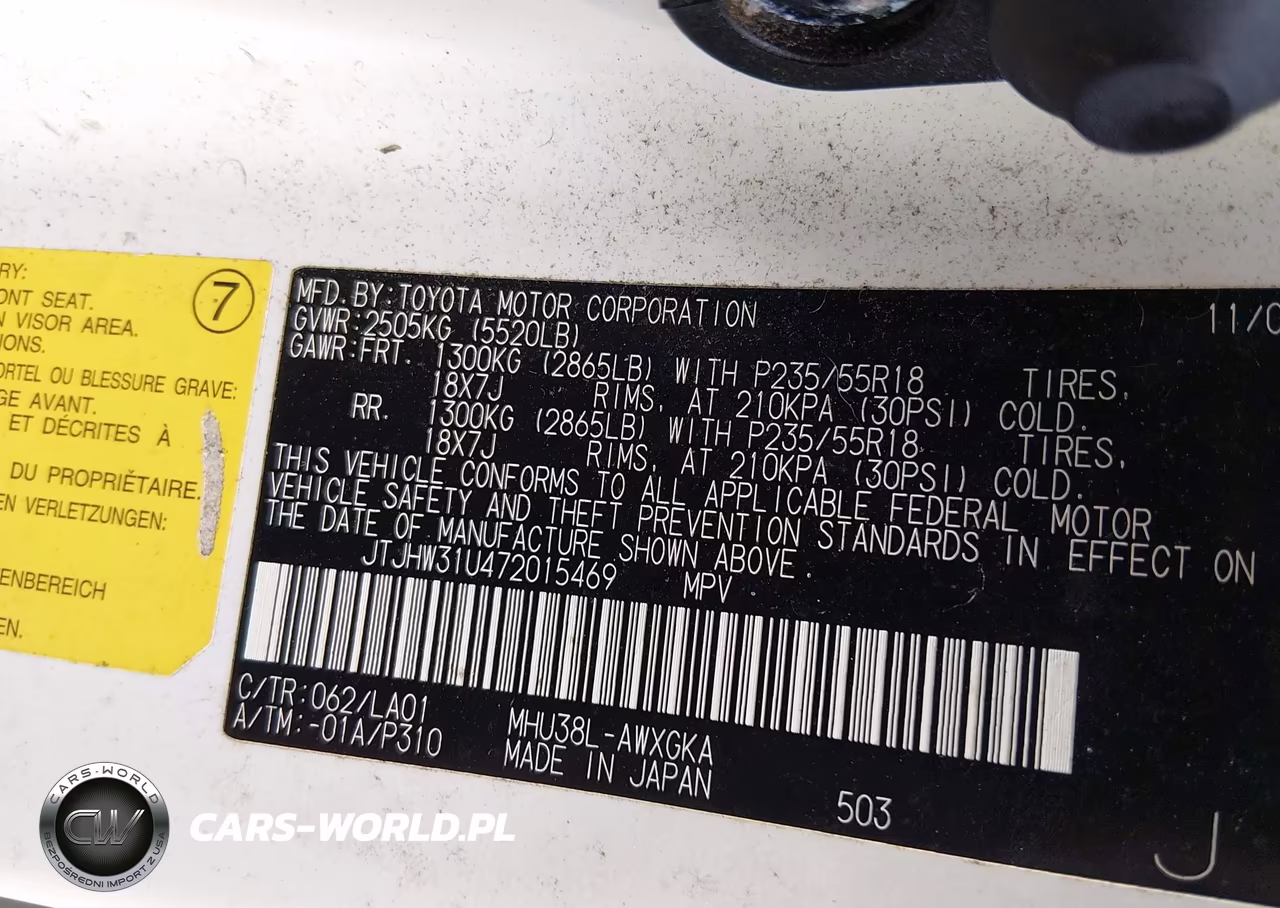 2007 Lexus Rx 400H VIN:JTJHW31U472015469 - 9