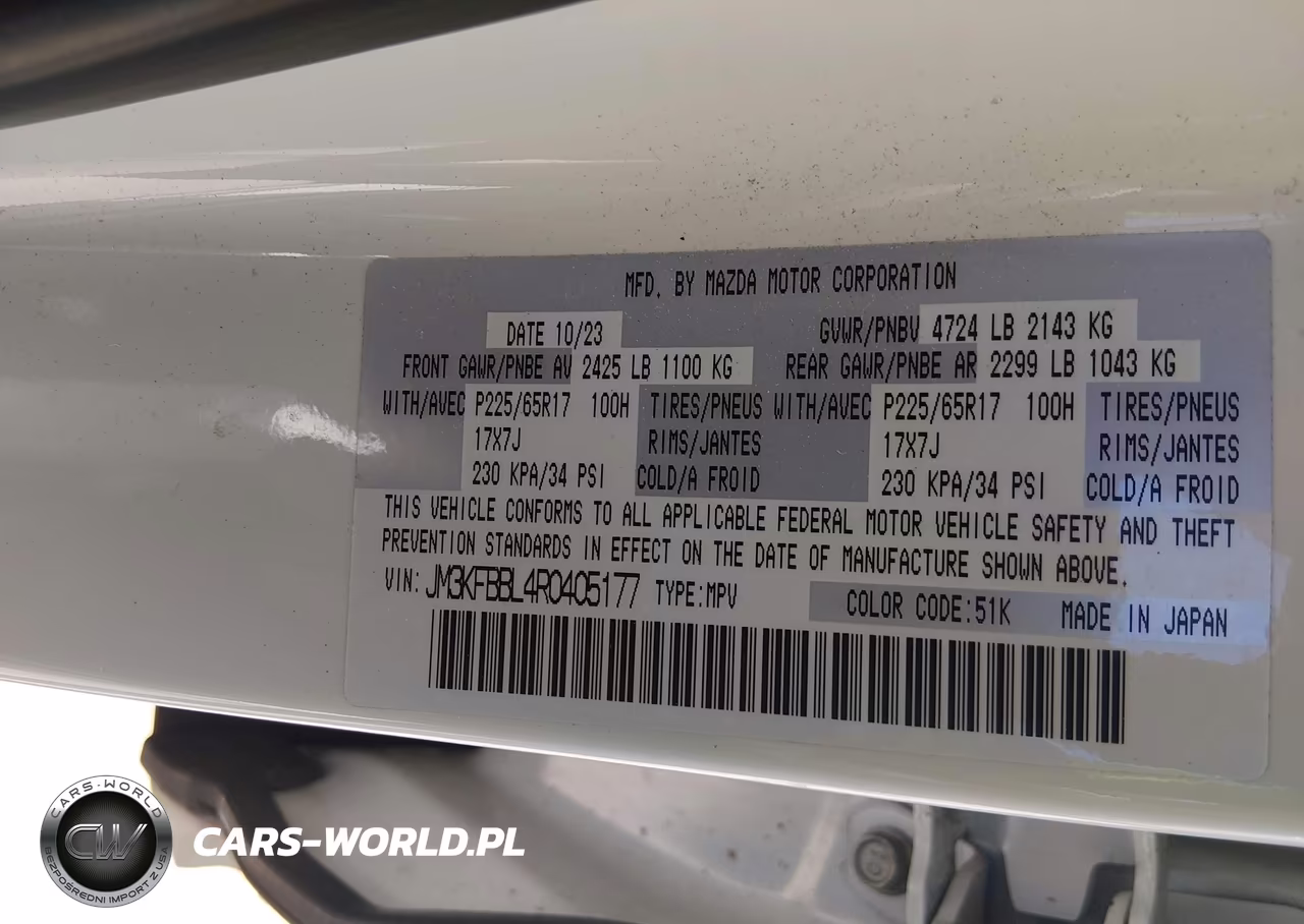 2024 Mazda Cx-5 2.5 S Select VIN:JM3KFBBL4R0405177 - 9