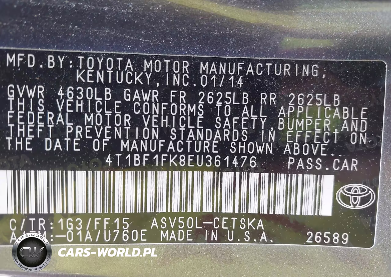 2014 Toyota Camry Se VIN:4T1BF1FK8EU361476 - 9