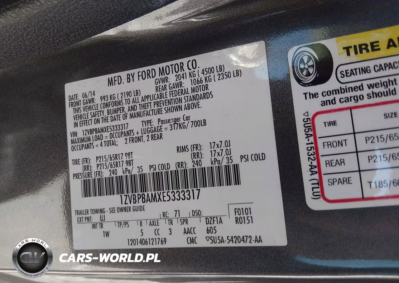 2014 Ford Mustang V6 VIN:1ZVBP8AMXE5333317 - 9