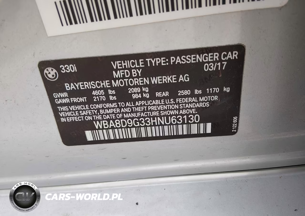 2017 BMW 330I xDrive VIN:WBA8D9G33HNU63130 - 9