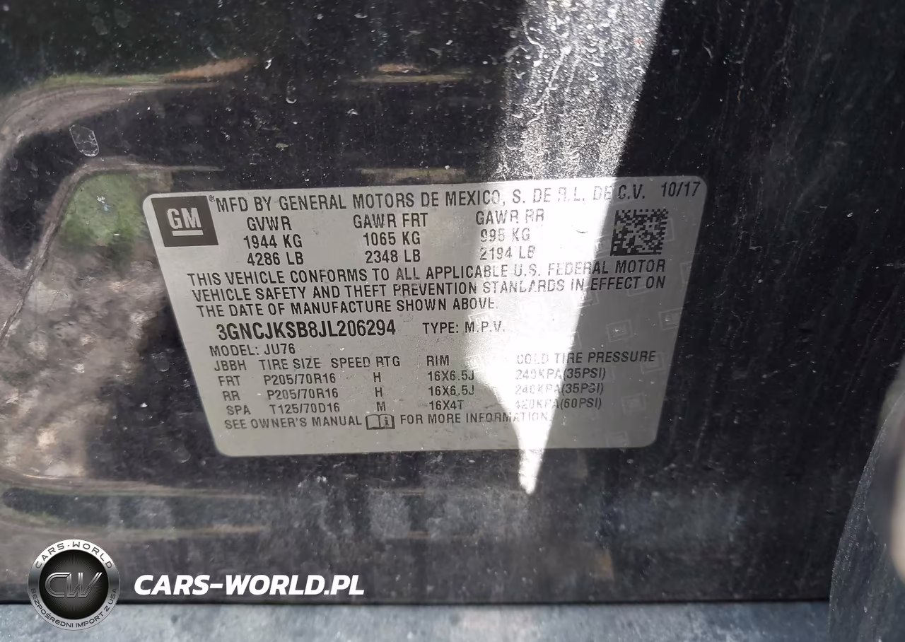 2018 Chevrolet Trax Ls VIN:3GNCJKSB8JL206294 - 9