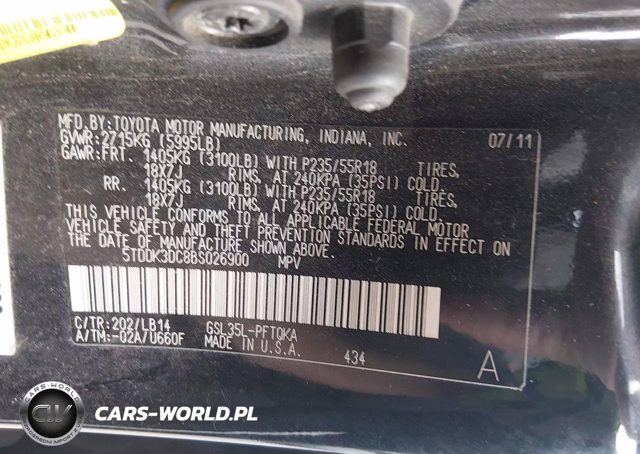 2011 Toyota Sienna Xle VIN:5TDDK3DC8BS026900 - 9