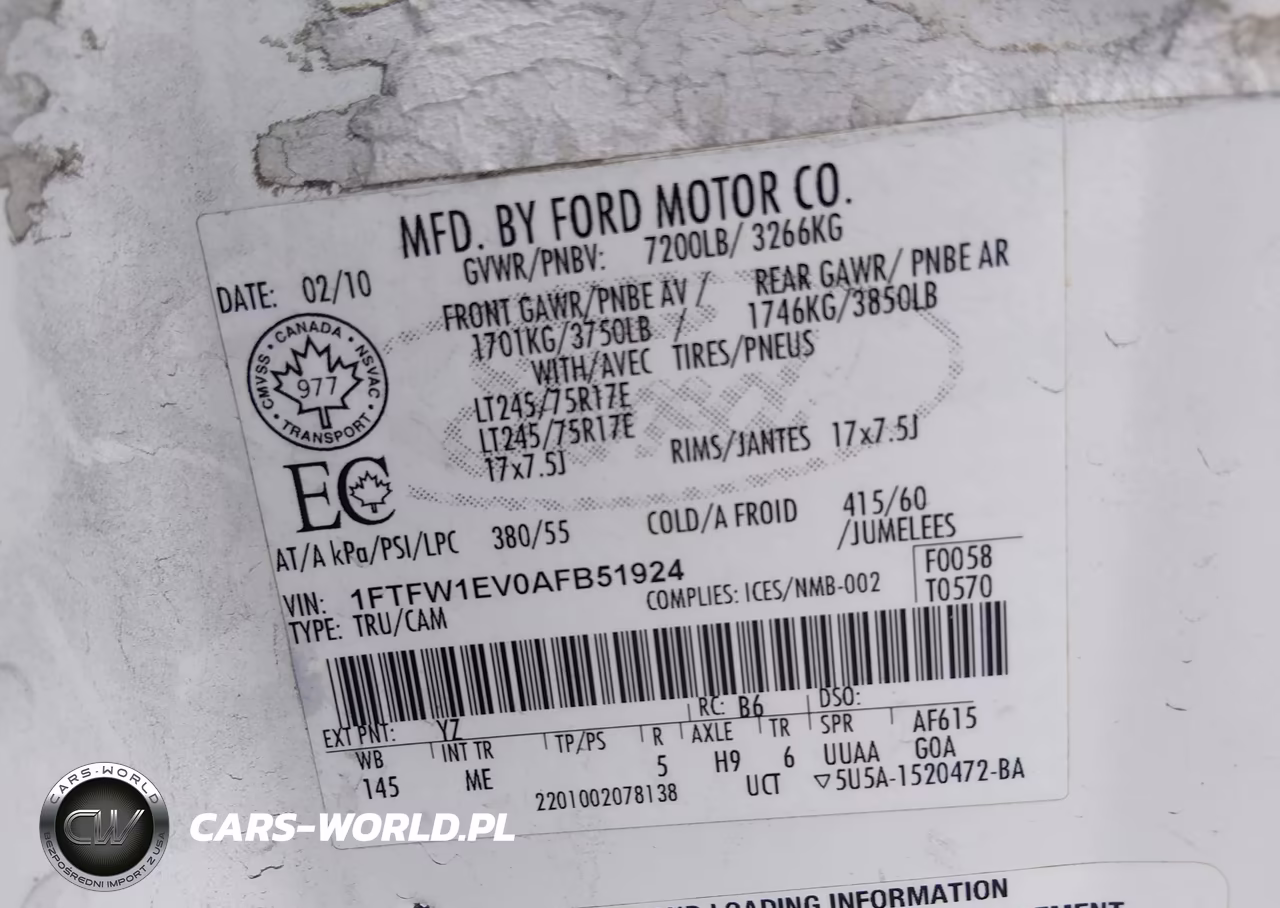 2010 Ford F-150 Xlt VIN:1FTFW1EV0AFB51924 - 9