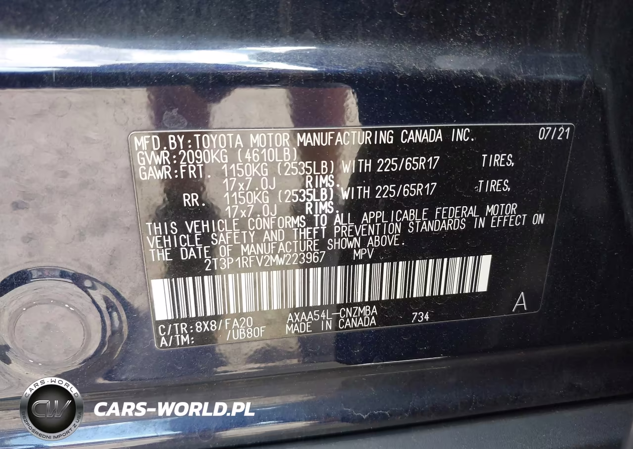 2021 Toyota Rav4 Xle VIN:2T3P1RFV2MW223967 - 9