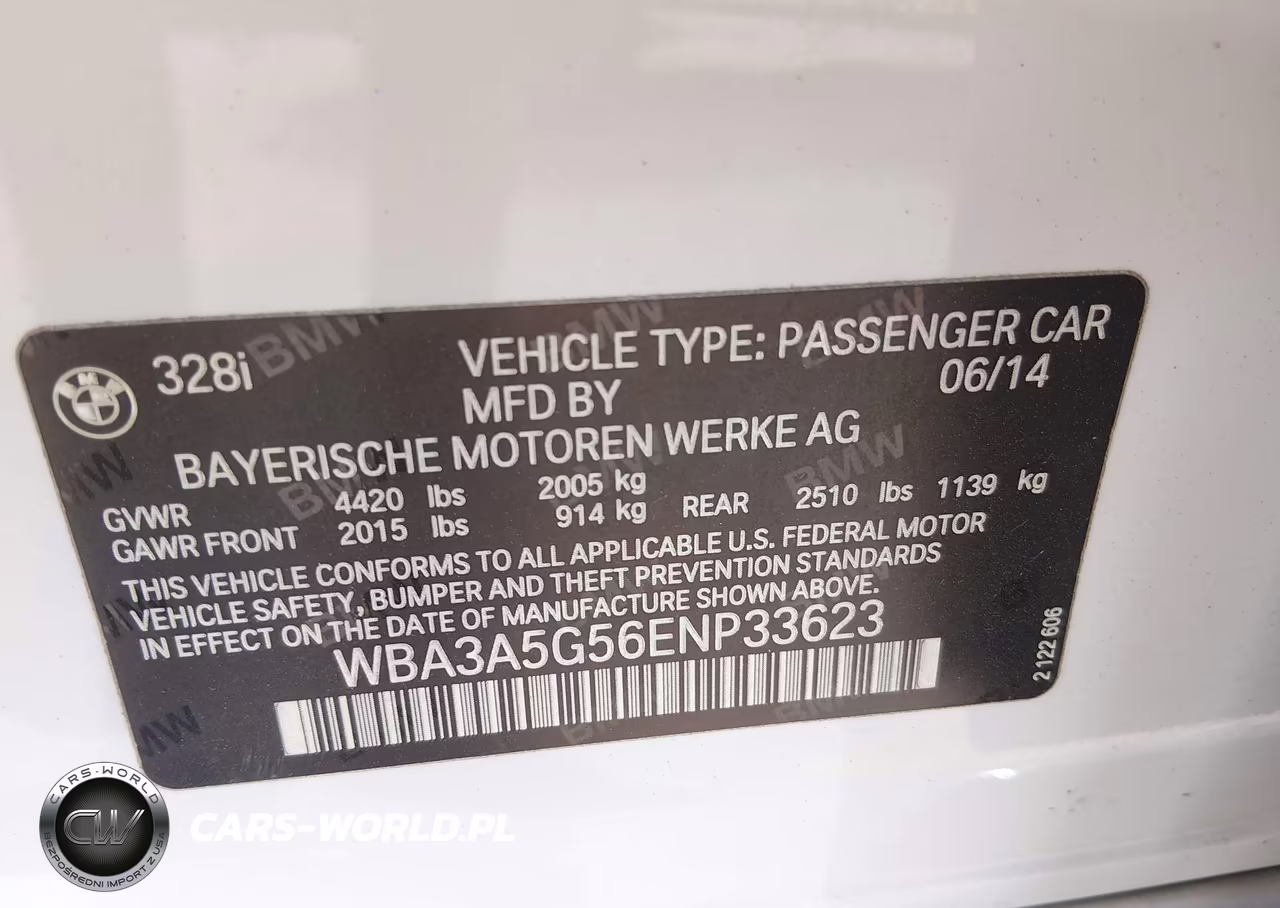 2014 BMW 328I VIN:WBA3A5G56ENP33623 - 9