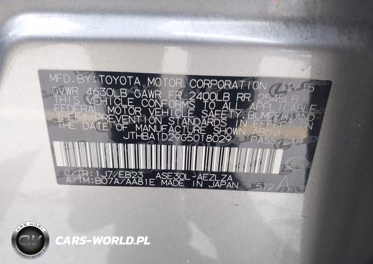 2016 Lexus Is 200T VIN:JTHBA1D29G5018029 - 9