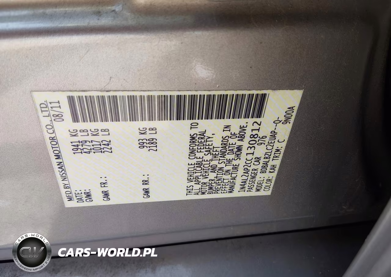 2012 Nissan Altima 2.5 S VIN:1N4AL2AP2CC130812 - 9