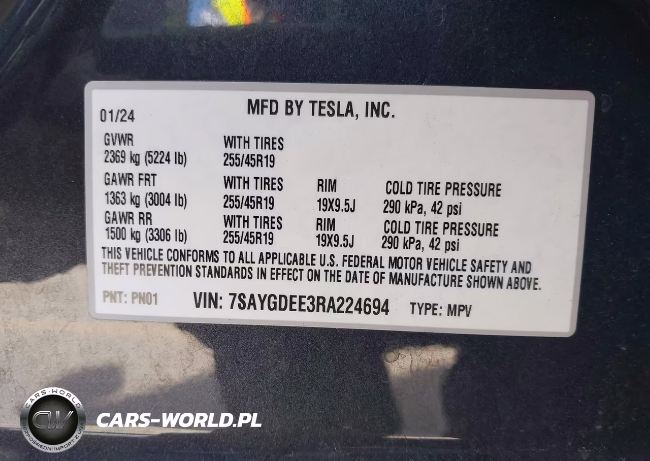 2024 Tesla Model Y Long Range Dual Motor All-Wheel Drive VIN:7SAYGDEE3RA224694 - 9
