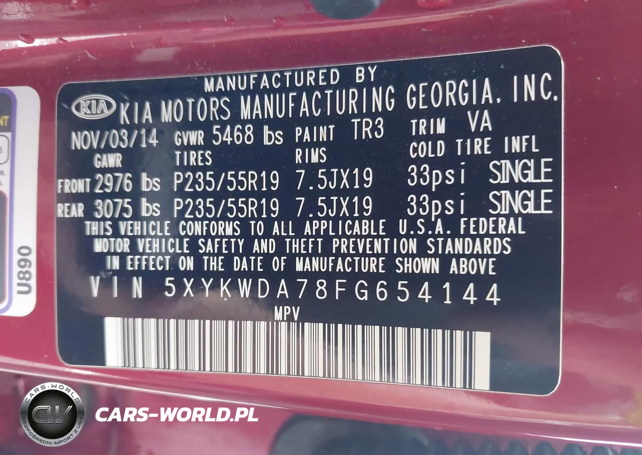 2015 Kia Sorento Sx V6 VIN:5XYKWDA78FG654144 - 9