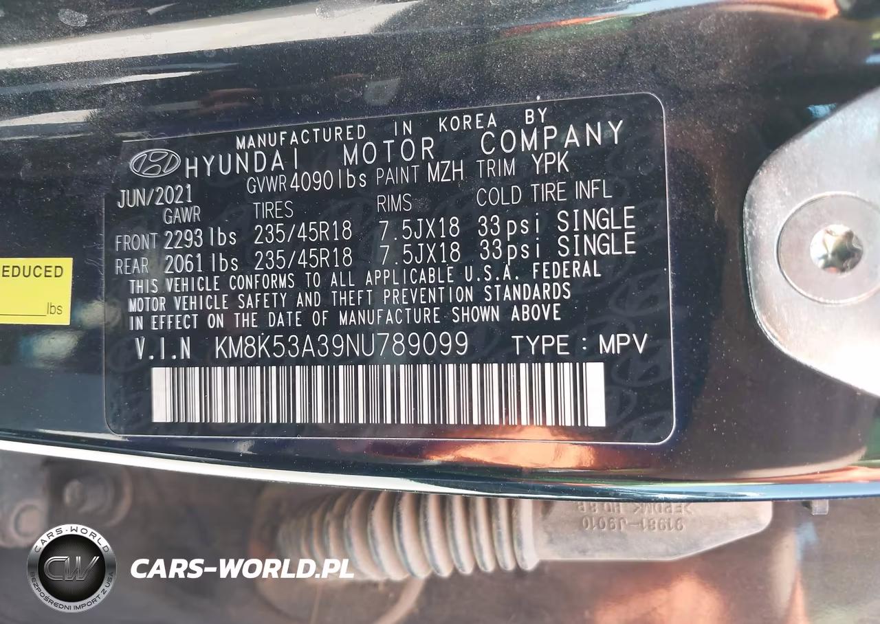 2022 Hyundai Kona Limited VIN:KM8K53A39NU789099 - 9