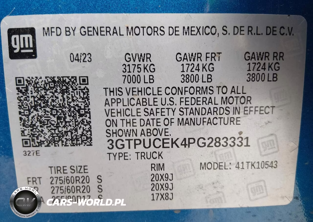 2023 GMC Sierra 1500 4Wd Short Box Elevation With 3Sb VIN:3GTPUCEK4PG283331 - 9