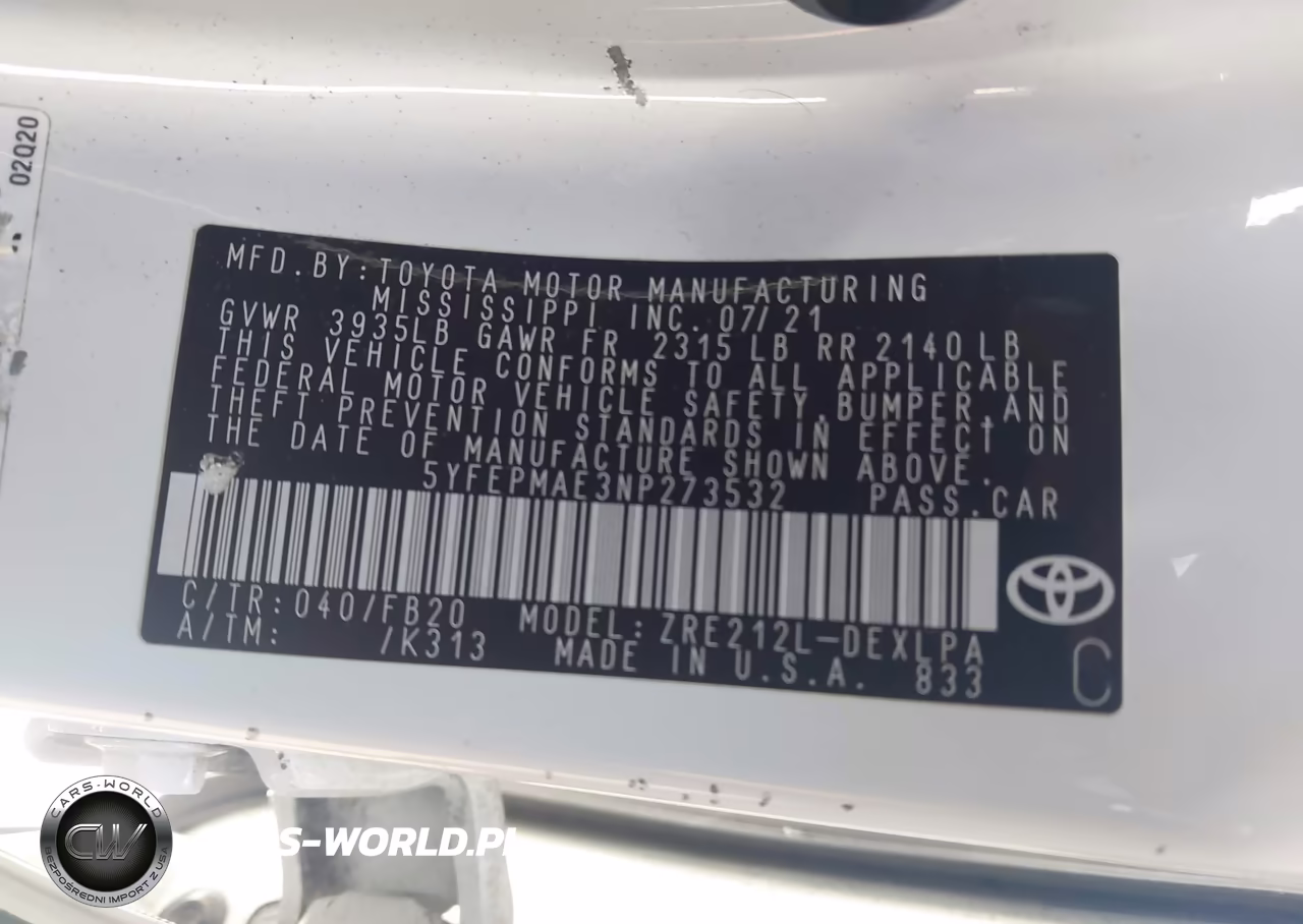2022 Toyota Corolla Le VIN:5YFEPMAE3NP273532 - 9