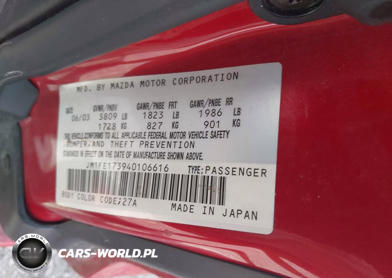 2004 Mazda Rx-8 6 Speed Manual VIN:JM1FE173940106616 - 9